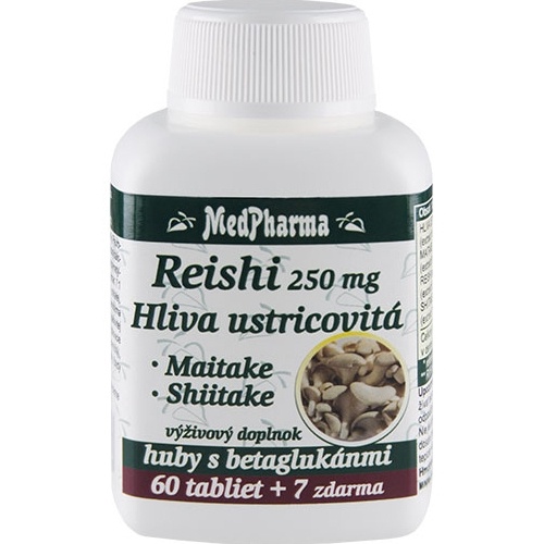 Reishi 250 mg Hliva ustricovitá, Maitake, Shiitake